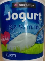 Sugar and nutrients in Jogurt mercator cvrsti 3 2