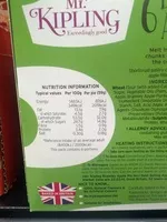 Sugar and nutrients in Mr kipling