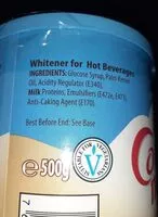 Whitener for hot beverages