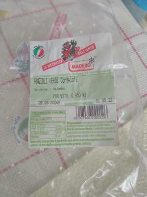 Sugar and nutrients in Madero surgelati