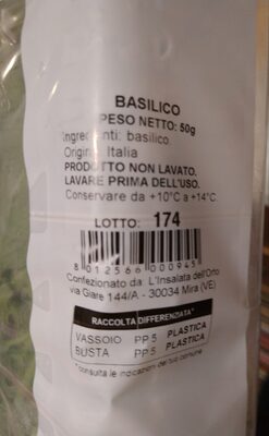 Sugar and nutrients in L-insalata dell orto